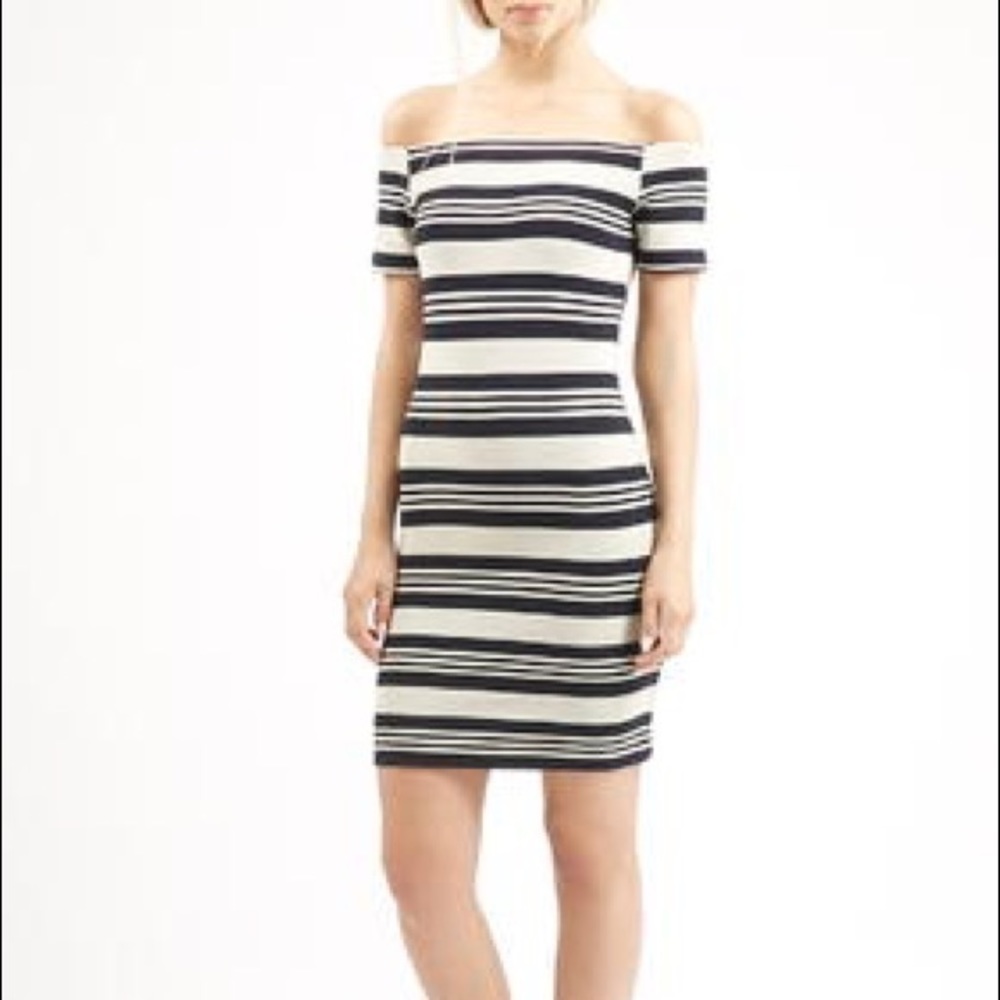 Topshop Bardot Striped Dress